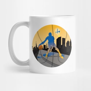 Basketball Street Baller Blue and Golden Yellow Colors Mug